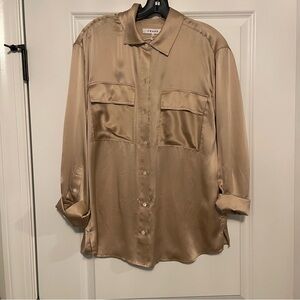 Frame Silk Button Down Blouse
